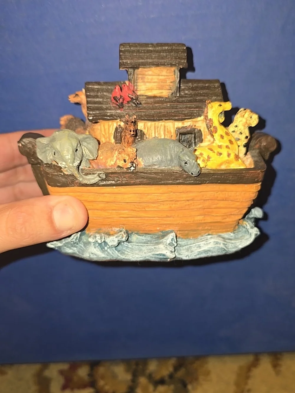 Decorative Small Pets Ark Figurine - Orange and Brown